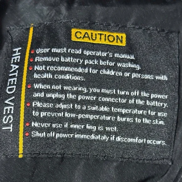 Heated Down Vest Men's Large Black Quilted Battery Powered Puffer Tested - Picture 5 of 7